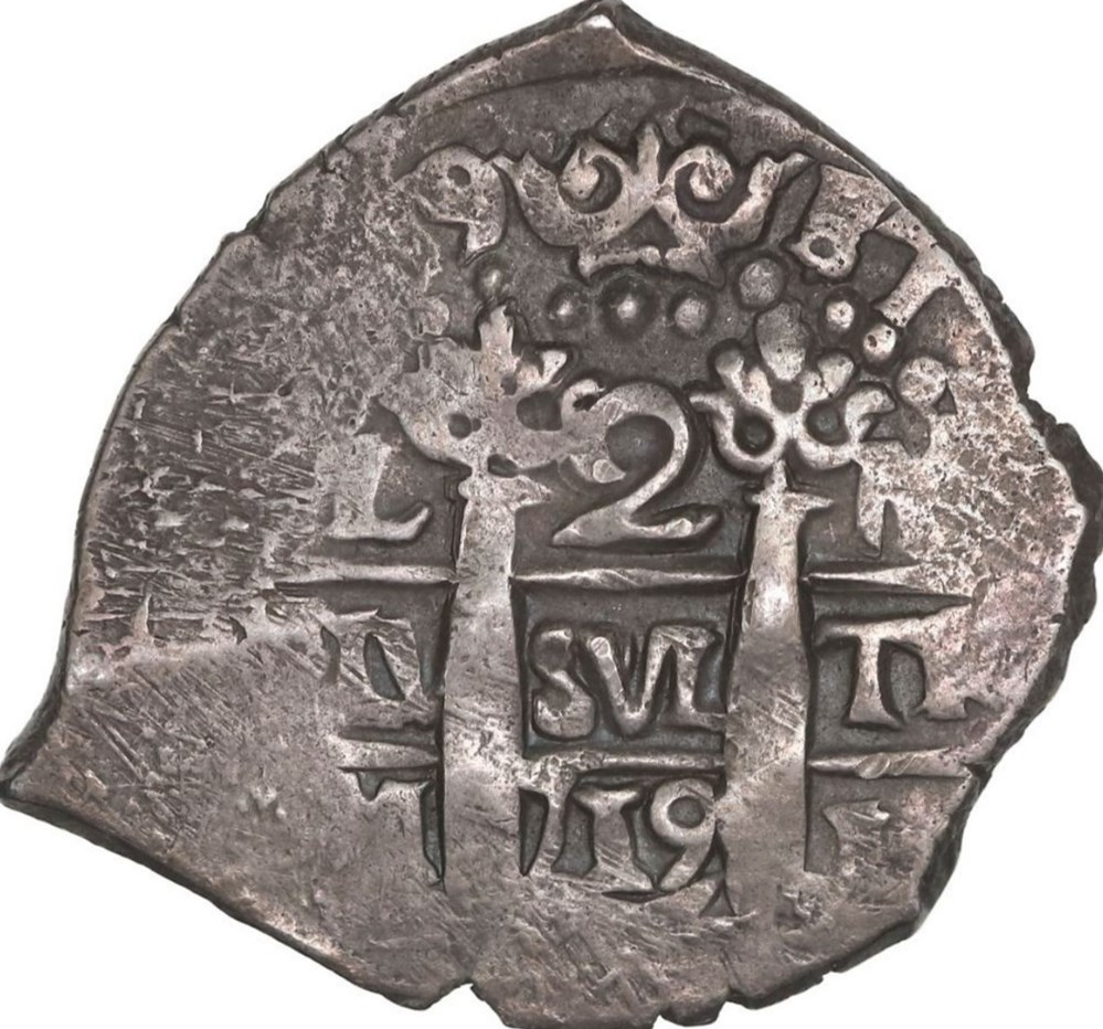Lima - Felipe V - 2 Reales - 1719 - M monnaies colonies espagnoles lima felipe v 2 reales 1719 m