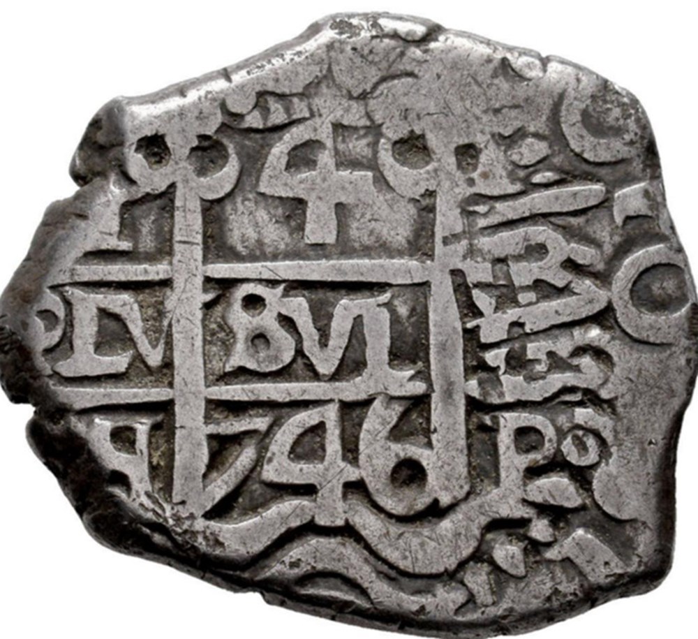 Potosi - Felipe V (2ème période) - 4 Reales - 1746 - q monnaies colonies espagnoles potosi felipe v 2eme periode 4 reales 1746 q