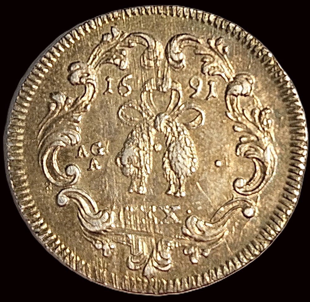 monnaies europe medievale royaume de naples 1 tari 20 grana carlo ii 1691