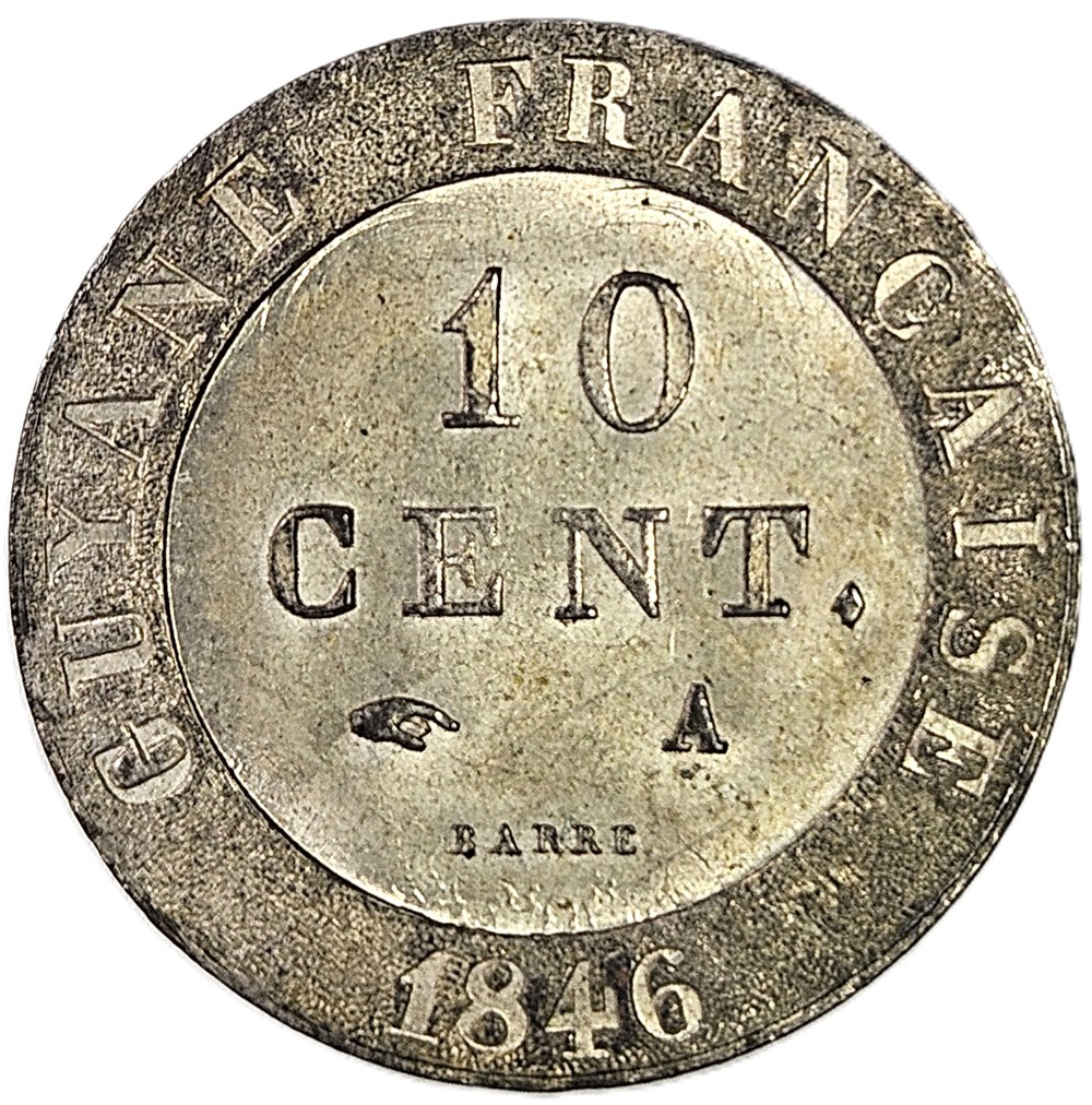 10 Centimes - Guyane Française - Louis Philippe (1830 - 48 ) - 1846 - Paris 4 monnaies colonies francaises 10 centimes guyane francaise louis philippe 1830 48 1846 paris