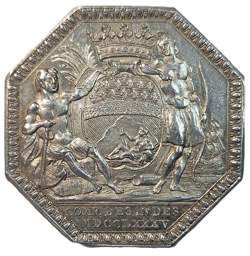 3 ème Compagnie des Indes - Jeton - Louis XVI (1774 - 92) - 1785 4 monnaies colonies francaises 3 eme compagnie des indes jeton louis xvi 1774 92 1785