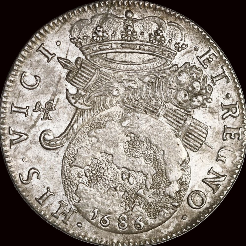 1 Tari - Carlo II - 1685 monnaies europe medievale royaume de naples 1 tari carlo ii 1685