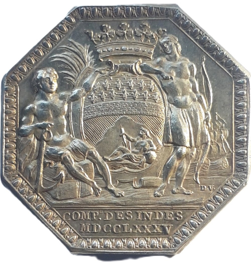 3 ème Compagnie des Indes - Jeton - Louis XVI (1774 - 92) - 1785 2 monnaies colonies francaises 3 eme compagnie des indes jeton louis xvi 1774 92 1785