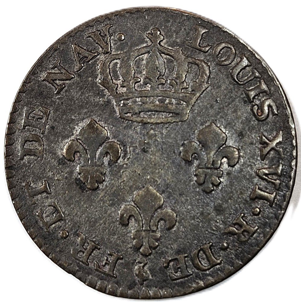 2 Sous de Cayenne - Guyane Française - Louis XVI ( 1774 - 93) - 1782 - Paris - type 2 3 monnaies colonies francaises 2 sous de cayenne guyane francaise louis xvi 1774 93 1782 paris type 2