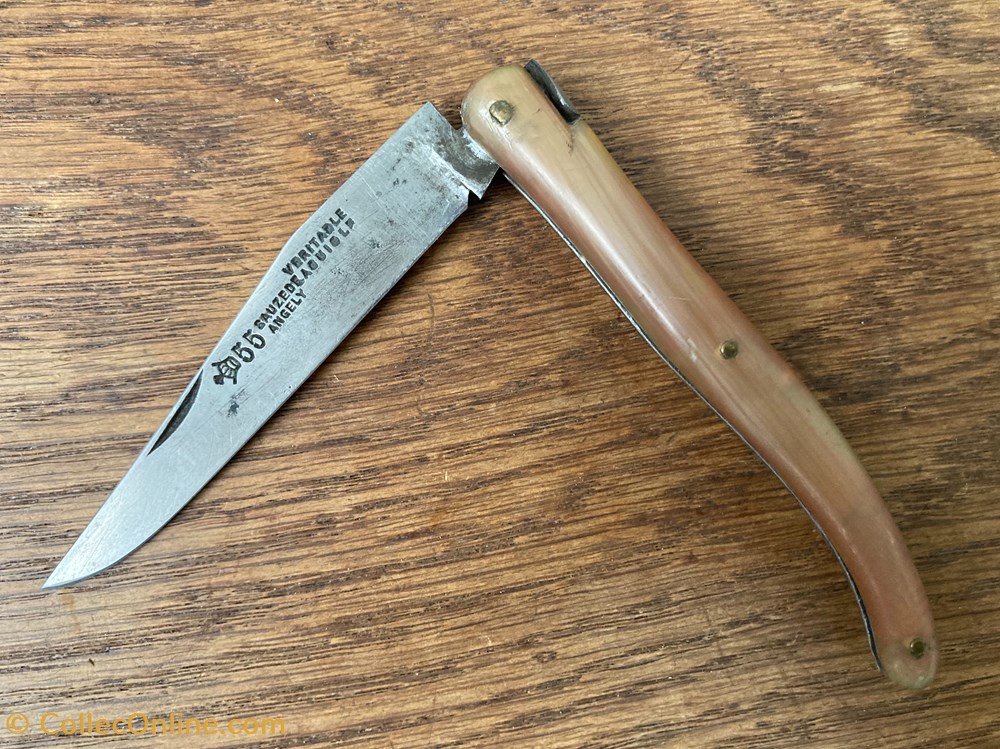 couteaux de poches laguiole une piece corne rose 12cm
