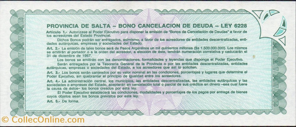 banknote south america argentina salta a100