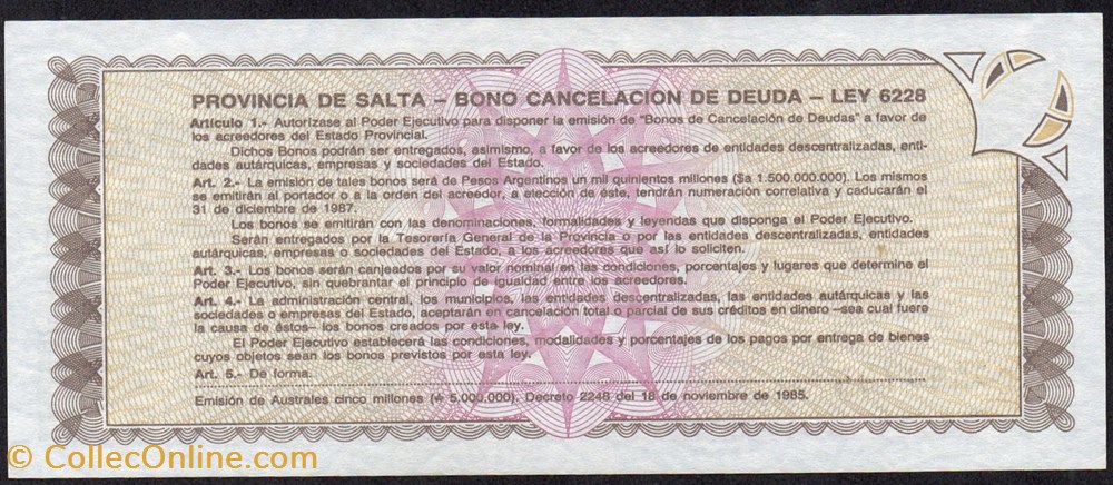 banknote south america argentina salta 0 50 austral