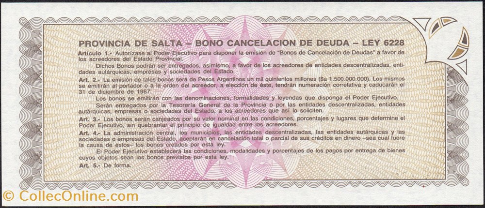 Salta $a500 banknote south america argentina salta a500