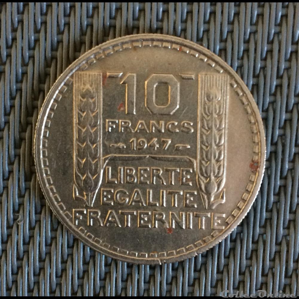 monnaie france moderne 10 francs 1947 turin petite tete
