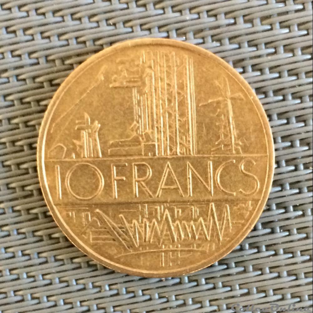10 francs 1979 (type A tranche lisible france en haut) monnaie moderne 10 francs 1979 type a tranche lisible france en haut