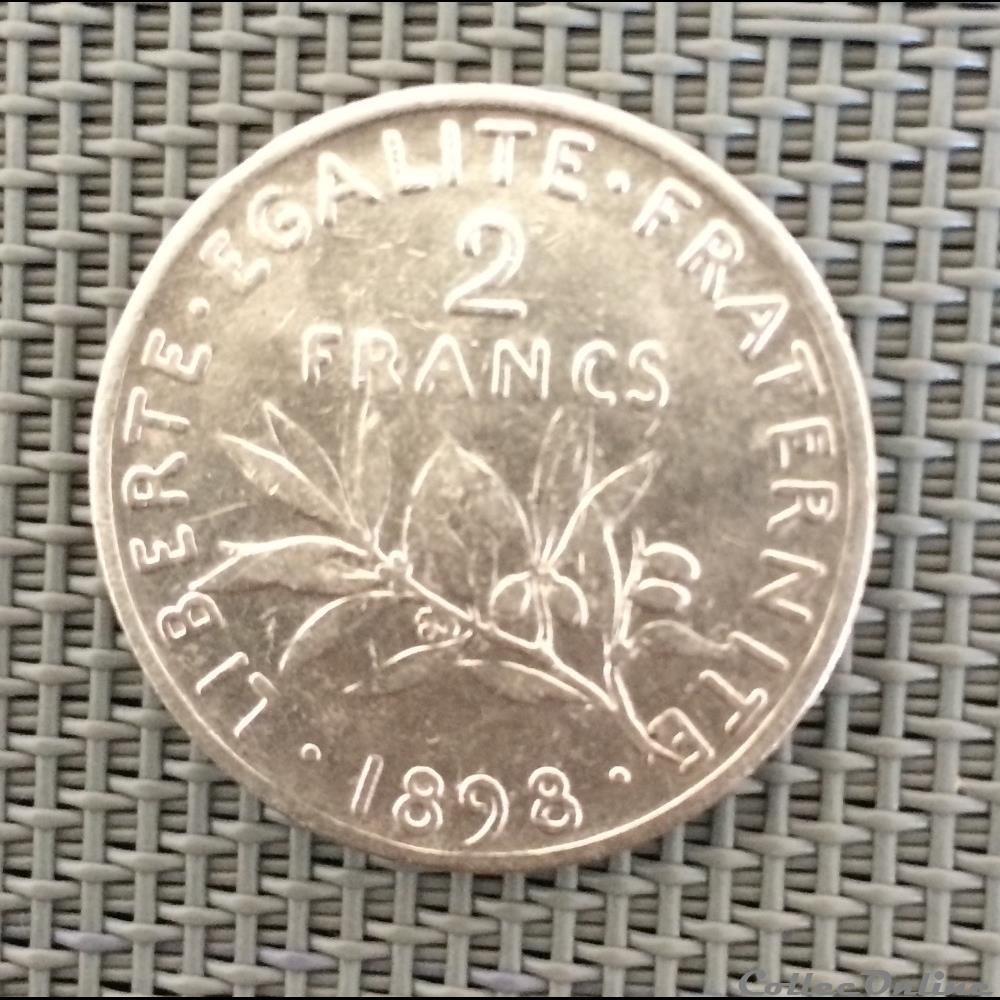 2 francs 1898 Semeuse monnaie france moderne 2 francs 1898 semeuse