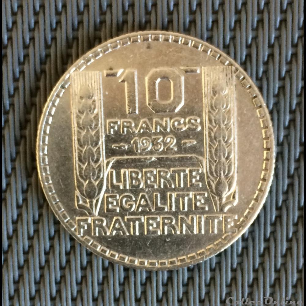 valeur piece 10 francs 1932 turin