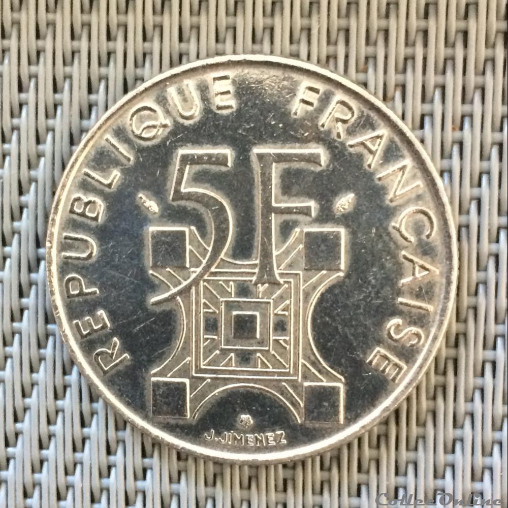 5 francs 1989 Tour eiffel monnaie france moderne 5 francs 1989 tour eiffel