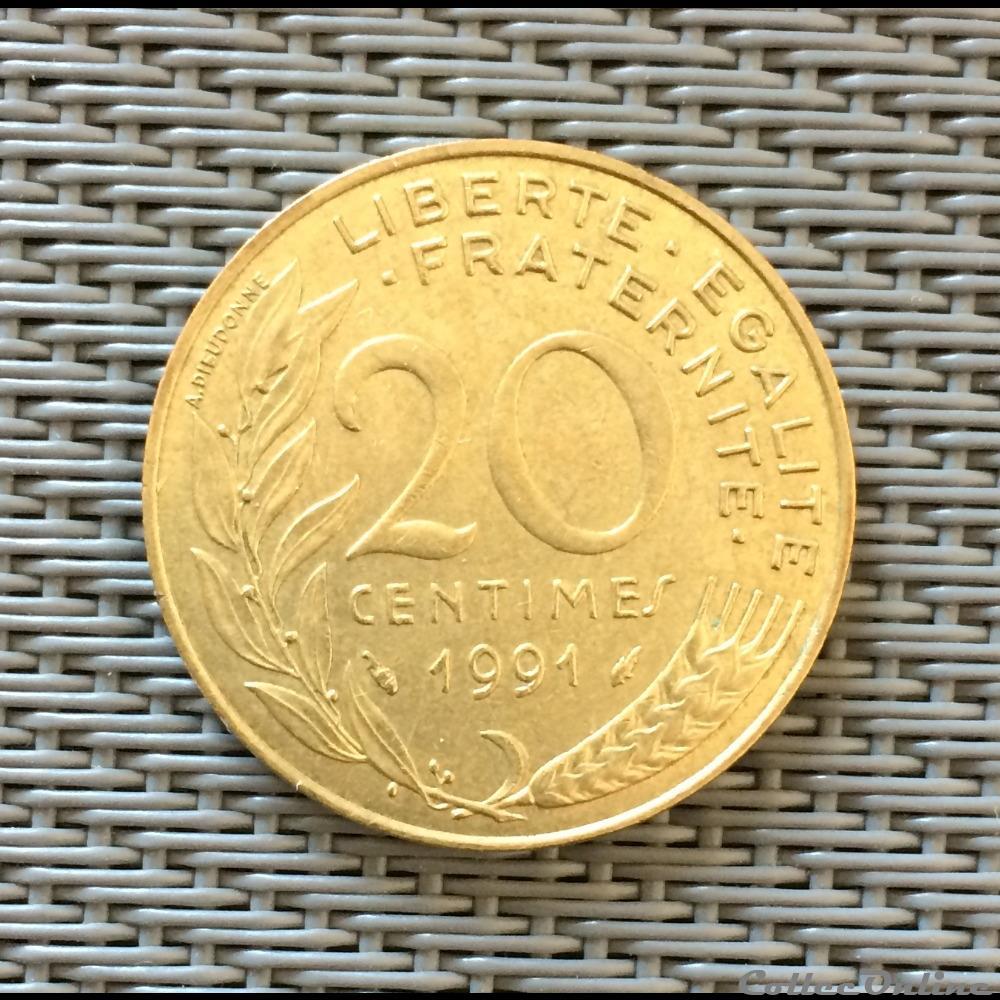 20 centimes 1991 marianne monnaie france moderne 20 centimes 1991 marianne