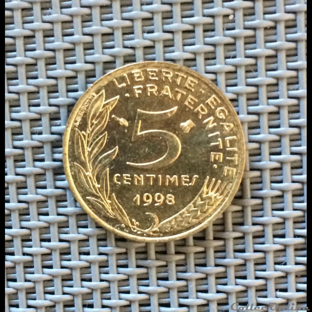 5 centimes 1998 marianne monnaie france moderne 5 centimes 1998 marianne