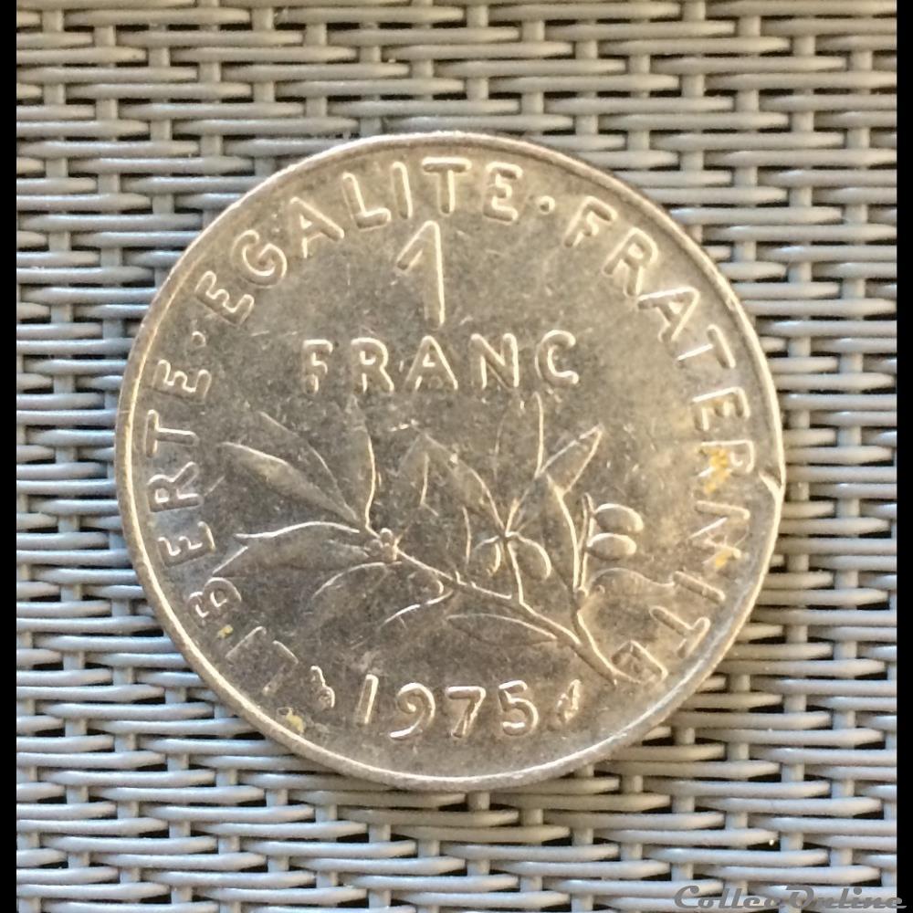 1 franc 1975 semeuse  Monnaies  Monde  France  Cinquième République