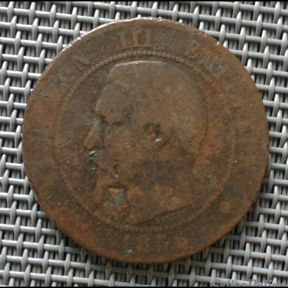 10 centimes 1856 Napoléon III tête nue lettre non identifiée monnaie france moderne 10 centimes 1856 napoleon iii tete nue lettre non identifiee
