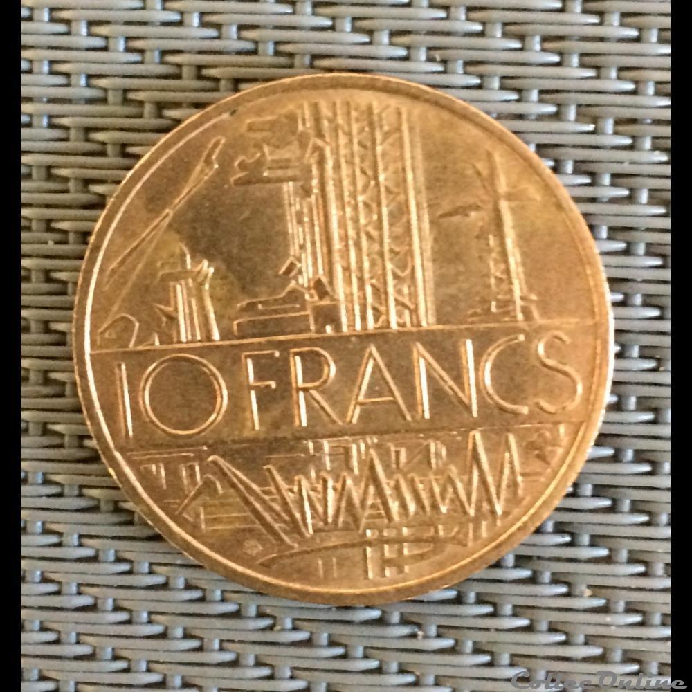 10 francs 1978 (type B tranche lisible 10 francs en haut) monnaie france moderne 10 francs 1978 type b tranche lisible 10 francs en haut