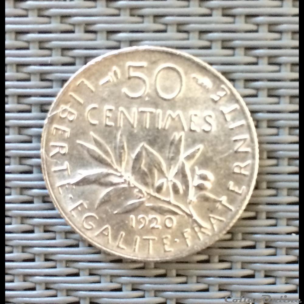 50 centimes 1920 Semeuse monnaie france a moderne 50 centimes 1920 semeuse