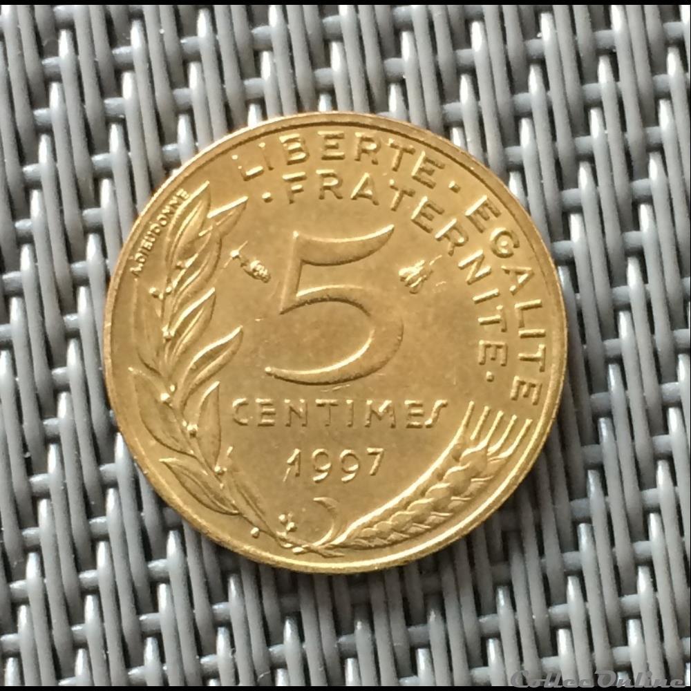 5 centimes 1997 marianne abeille proche du 5 monnaie france moderne 5 centimes 1997 marianne abeille proche du 5