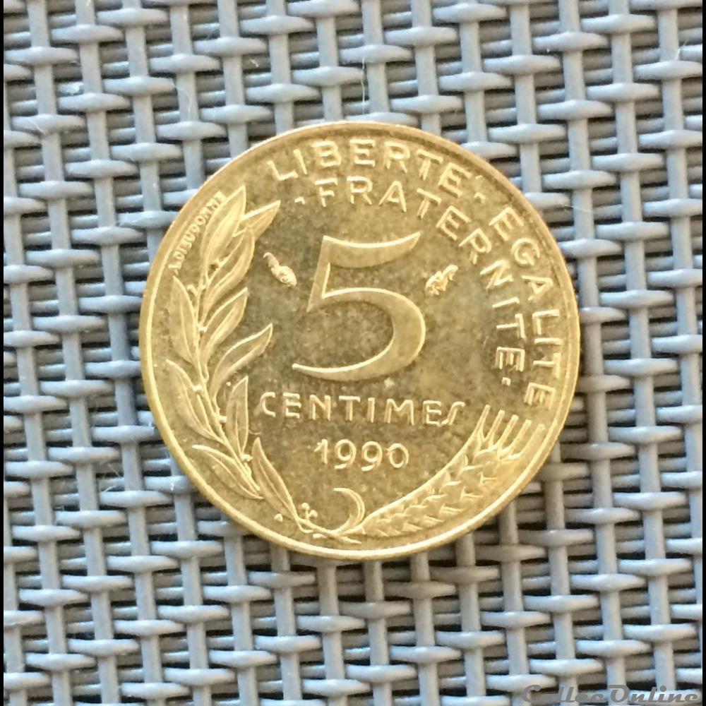 monnaie france moderne 5 centimes 1990 marianne