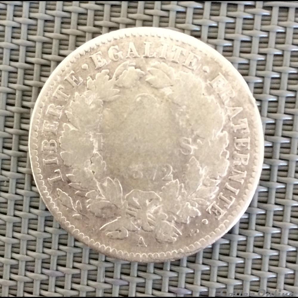 2 francs 1872 A cérès monnaie france moderne 2 francs 1872 a ceres