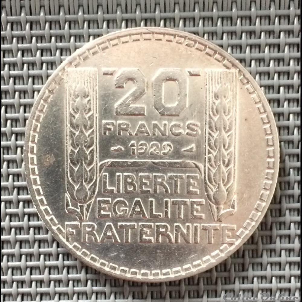 monnaie france moderne 20 francs 1929 turin
