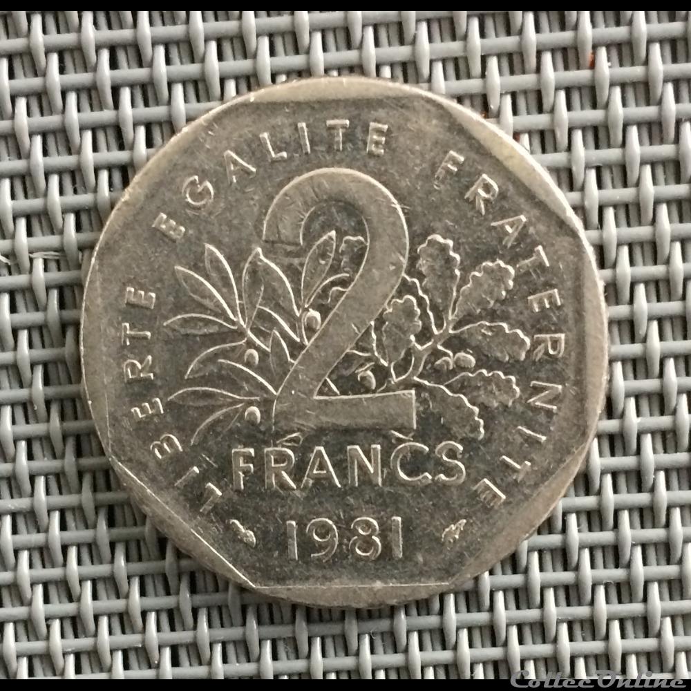 monnaie france moderne 2 francs 1981 semeuse