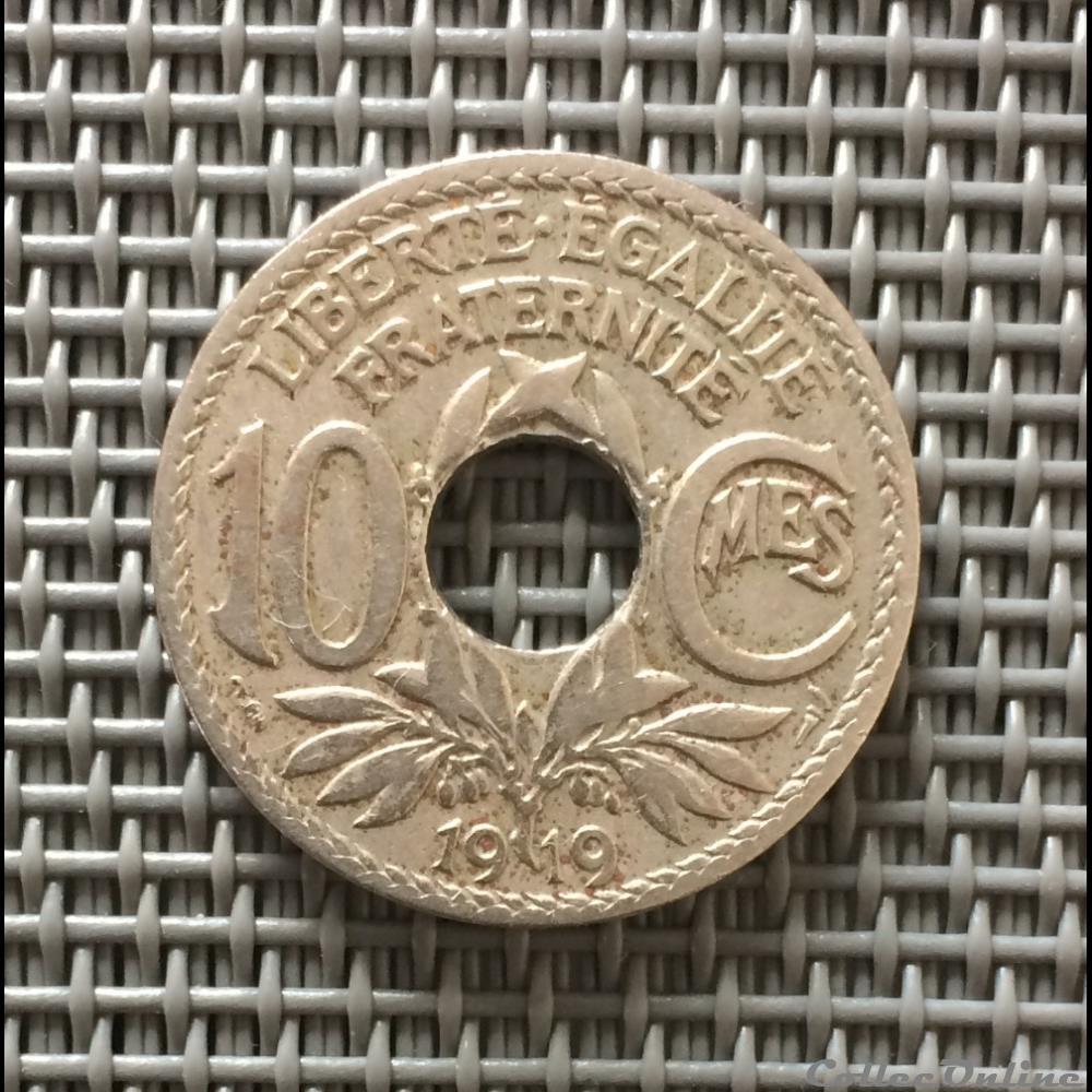 10 centimes 1919 gros trou monnaie france moderne 10 centimes 1919 gros trou