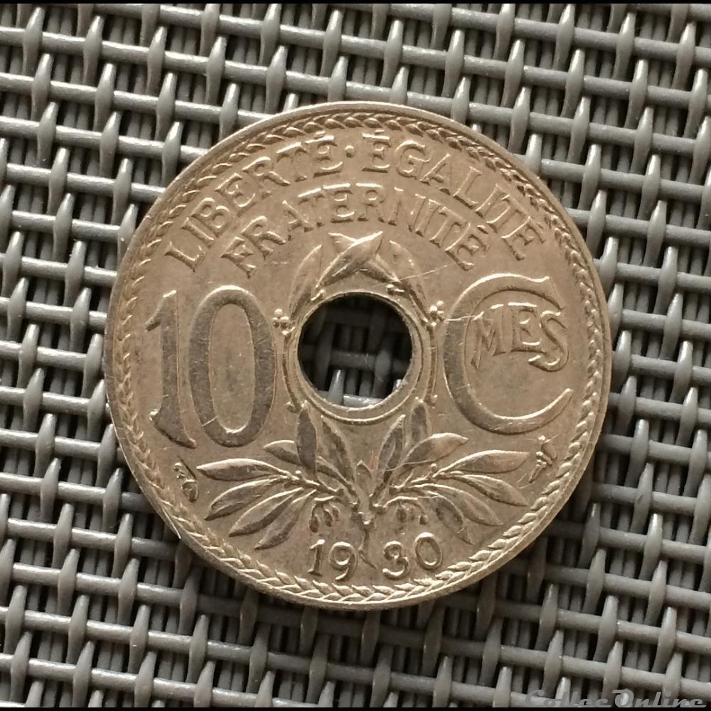 10 centimes 1930 petit trou décentré monnaie france moderne 10 centimes 1930 petit trou decentre