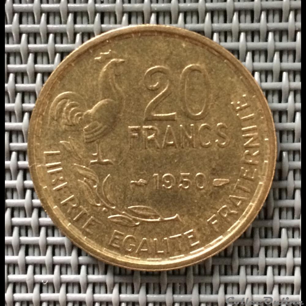 20 francs 1950 initiale G 4 plumes monnaie france moderne 20 francs 1950 initiale g 4 plumes