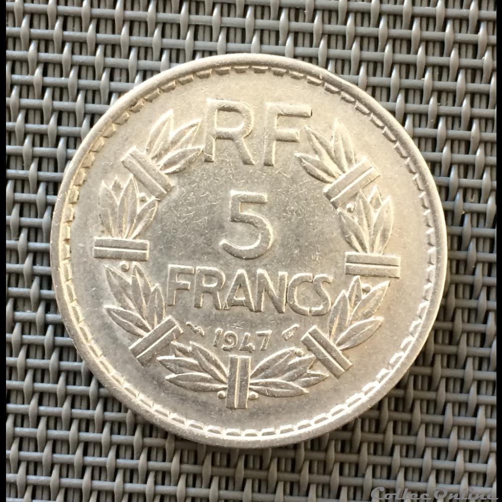 5 Francs 1947 Lavrillier 9 Ouvert Moedas Mundo França
