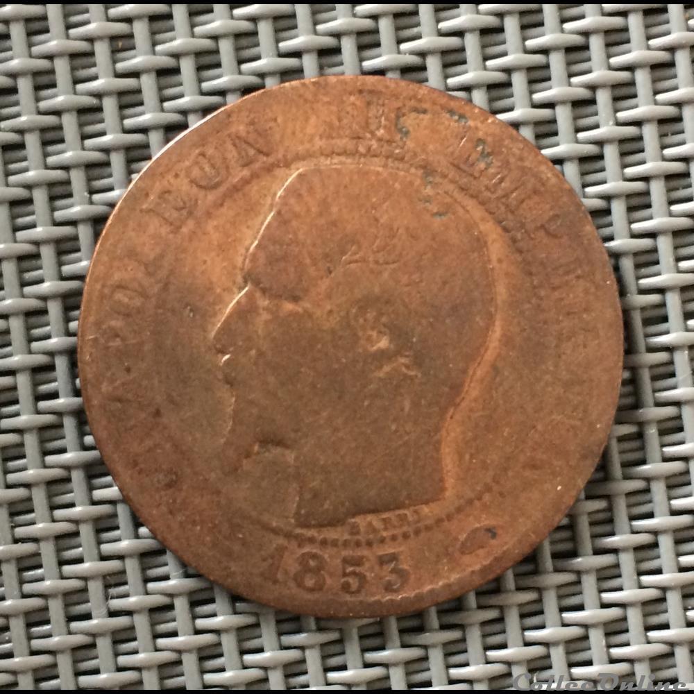5 centimes 1853 Napoléon III tête nue lettre non identifiée monnaie france moderne 5 centimes 1853 napoleon iii tete nue lettre non identifiee
