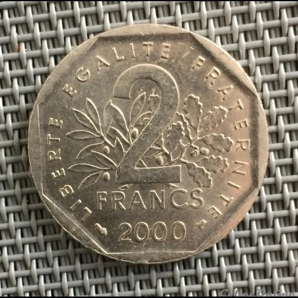 2 francs 2000 semeuse monnaie france moderne 2 francs 2000 semeuse