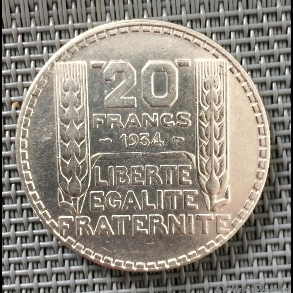 20 francs 1934 Turin monnaie france moderne 20 francs 1934 turin