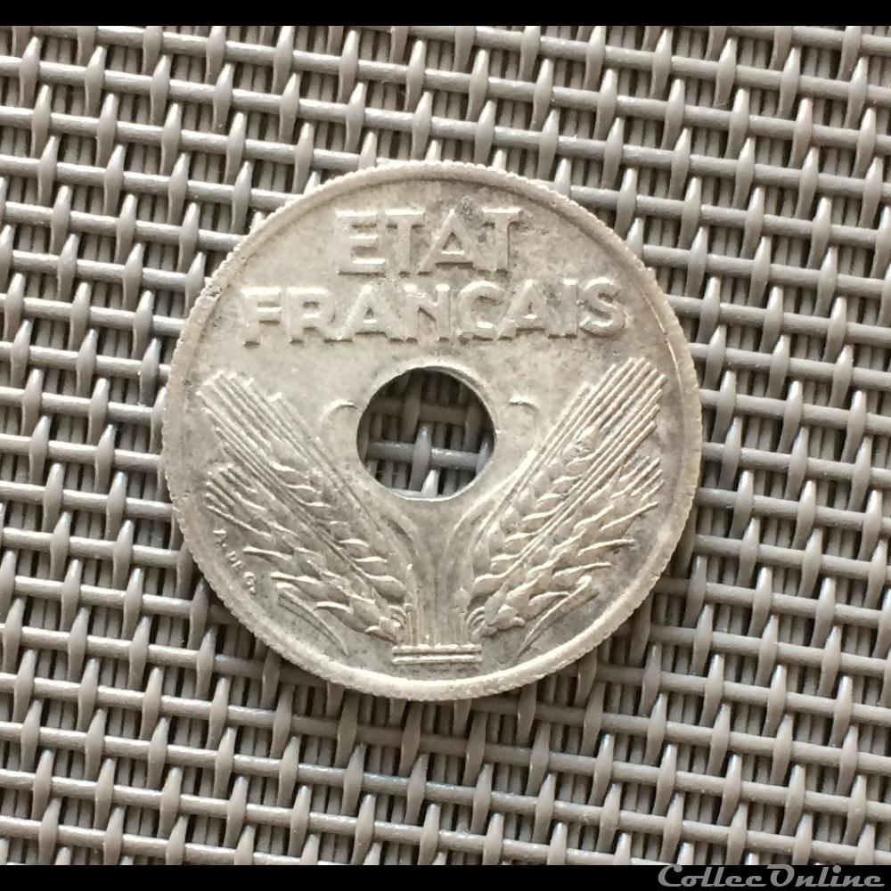 monnaie france moderne 10 centimes 1941 etat francais flanc mince