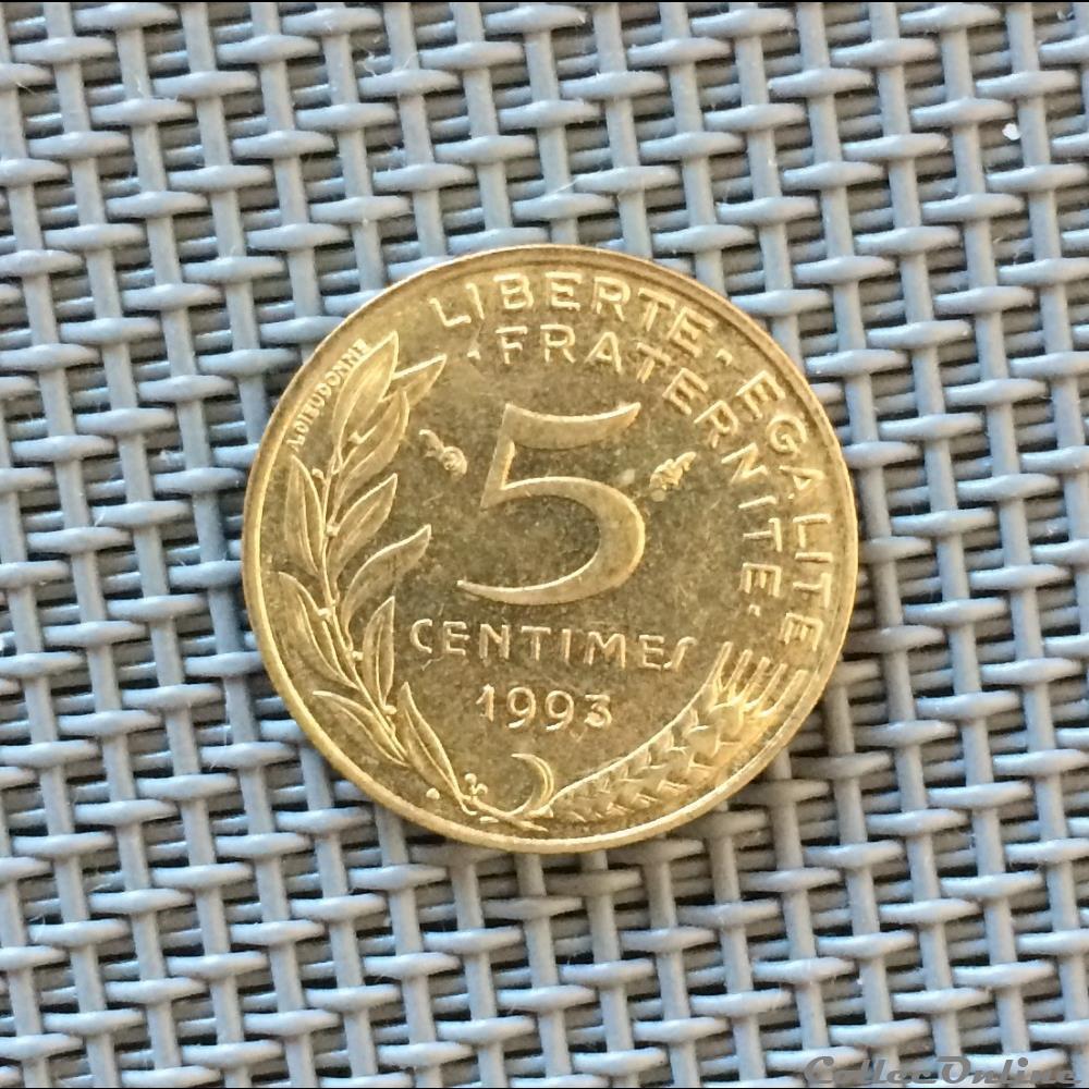 5 centimes 1993 marianne 3 plis monnaie france moderne 5 centimes 1993 marianne 3 plis