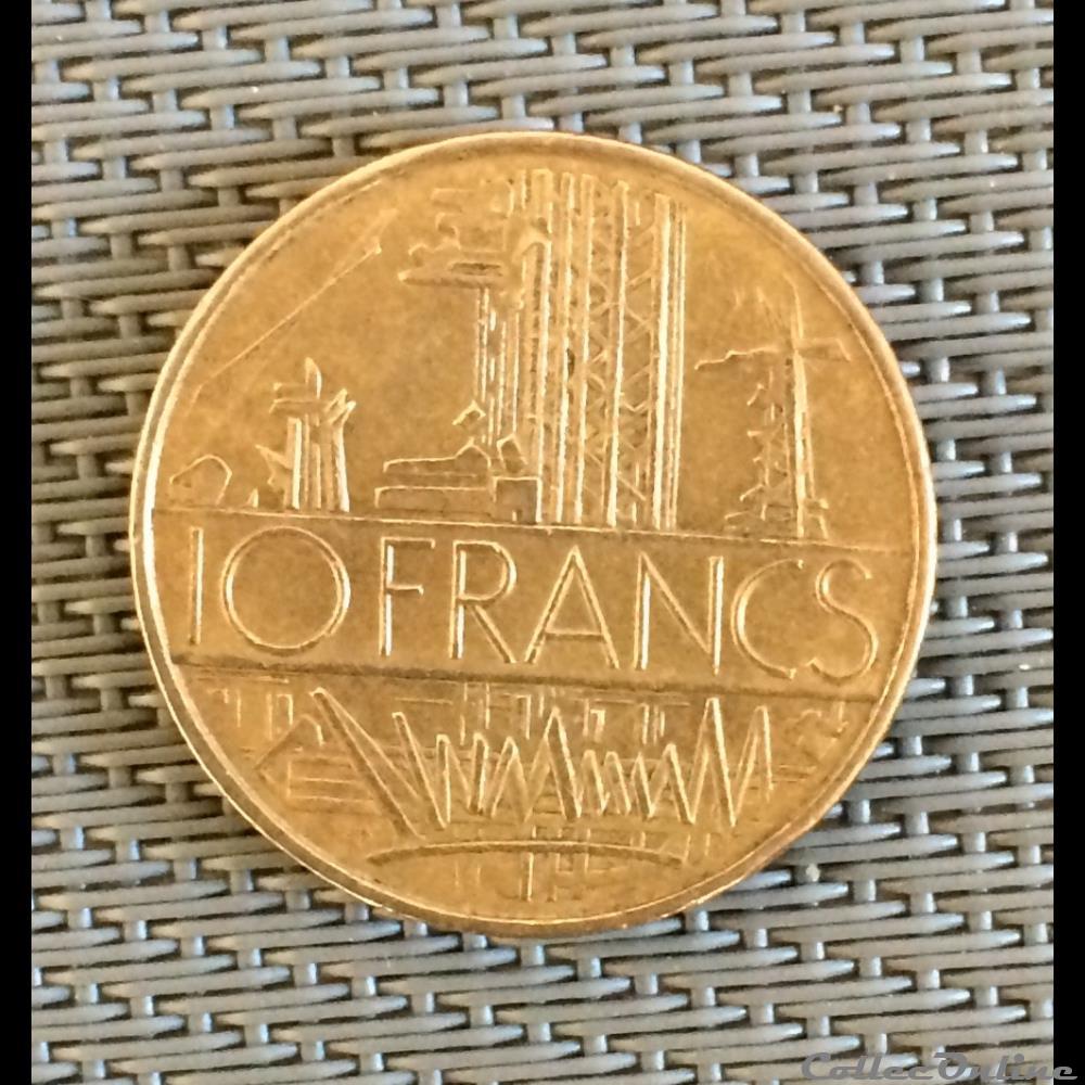10 francs 1975 (type A tranche lisible france en haut) monnaie moderne 10 francs 1975 type a tranche lisible france en haut