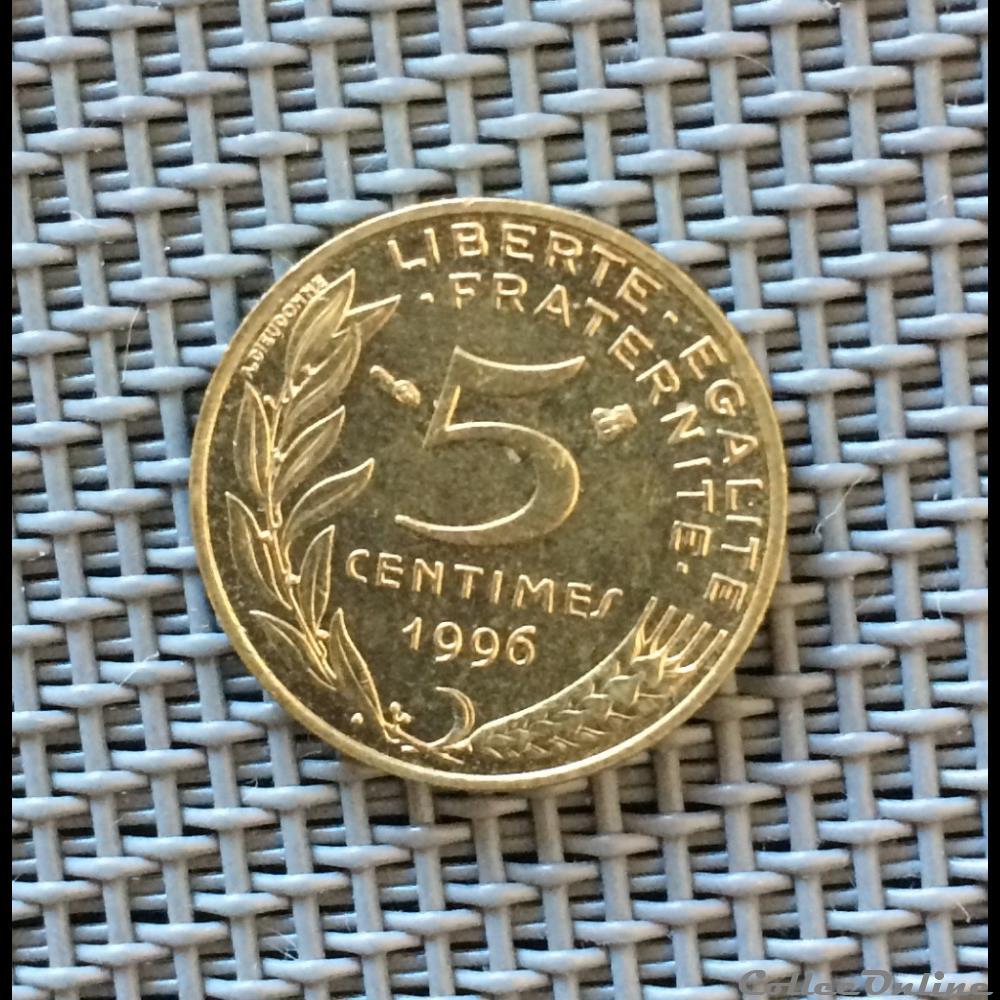 5 centimes 1996 marianne 4 plis monnaie france moderne 5 centimes 1996 marianne 4 plis