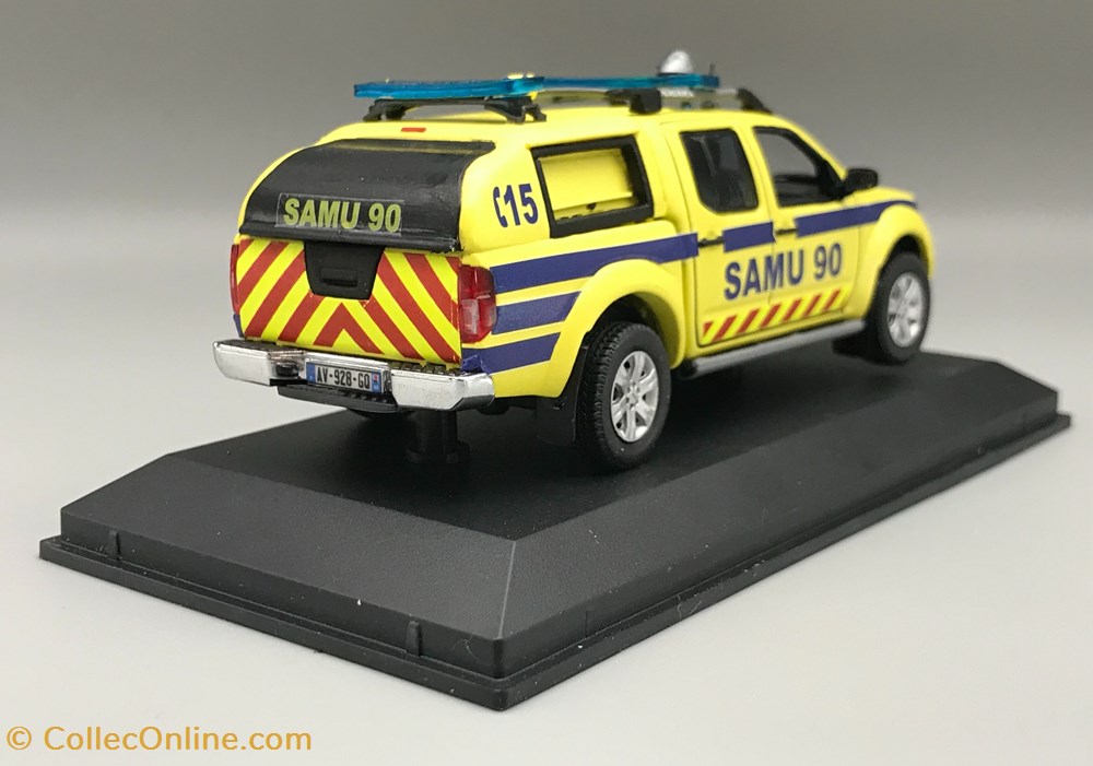 Nissan Navara -SAMU 90 -SMUR Belfort -Echelle 1/43 -Base Norev modeles reduits vehicules d urgences nissan navara samu 90 smur belfort echelle 1 43 base norev