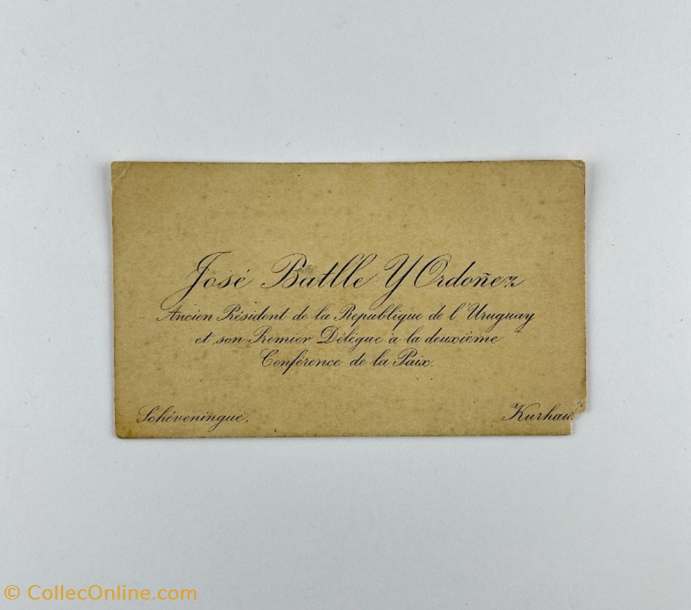 Business card of José Batlle y Ordóñez 1907 Netherlands old documents historical business card of jose batlle y ordonez 1907 netherlands