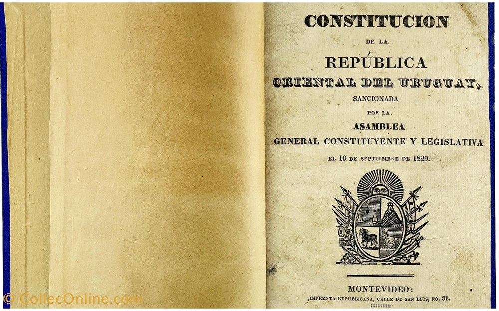 Uruguayan Constitution 1830 Printed 1829 Personal Copy of José Batlle y Ordóñez old documents historical uruguayan constitution 1830 printed 1829 personal copy of jose batlle y ordonez