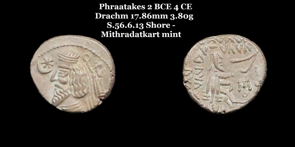 monnaies antiques moyen orient s 56 6 13 drachme phraataces