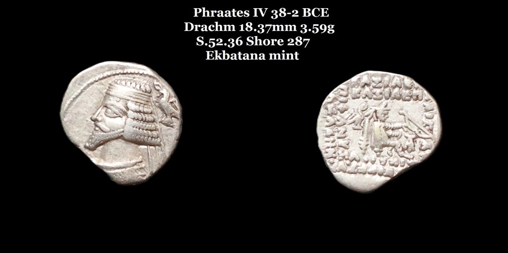 monnaies antiques moyen orient s 52 36 drachme phraates iv