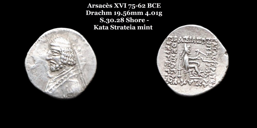 monnaies antiques moyen orient s 30 28 drachme arsaces xvi