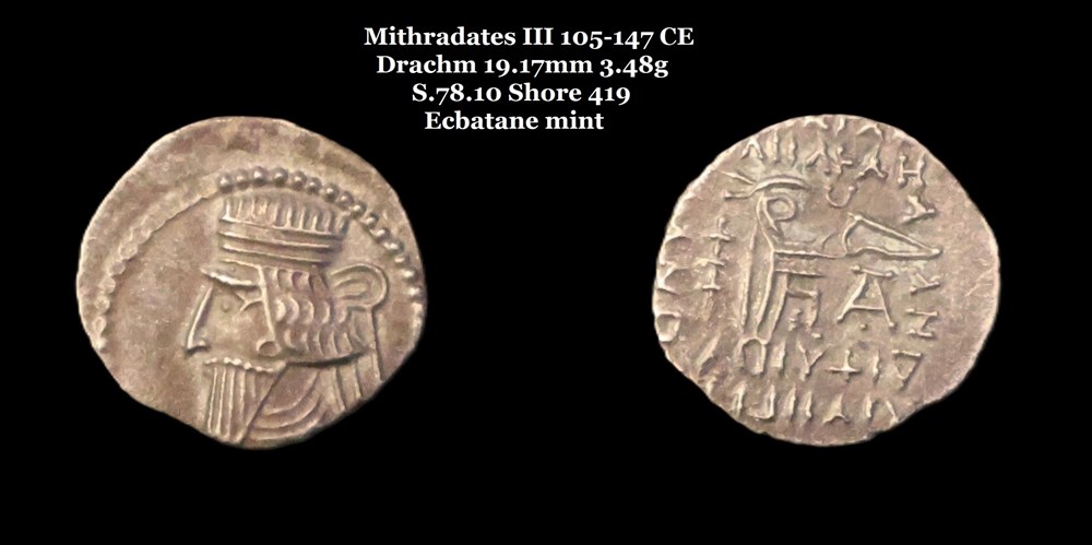 monnaies antiques moyen orient s 78 10 drachme vologases iii
