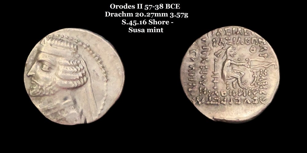 monnaies antiques moyen orient s 45 16 drachme orodes ii