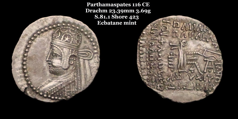 monnaies antiques moyen orient s 81 1 drachme parthamaspates
