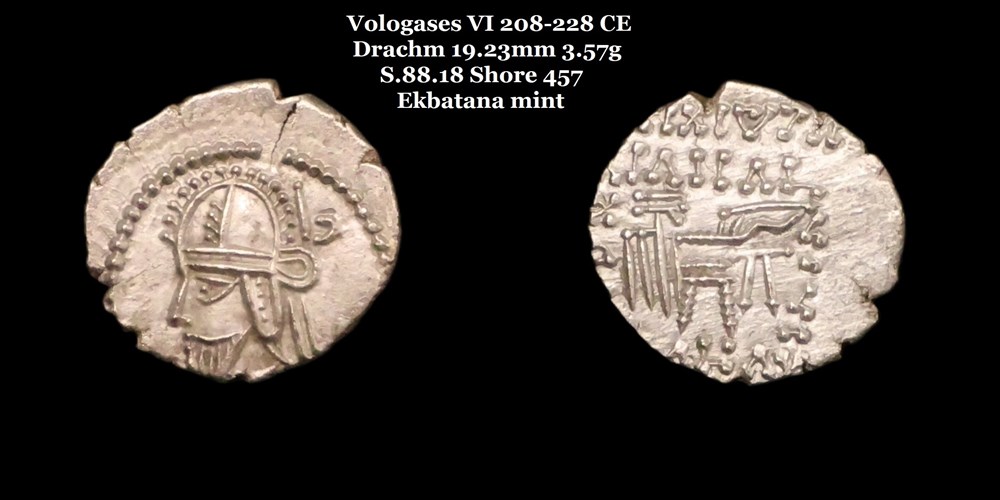 monnaies antiques moyen orient s 88 18 drachme vologases vi