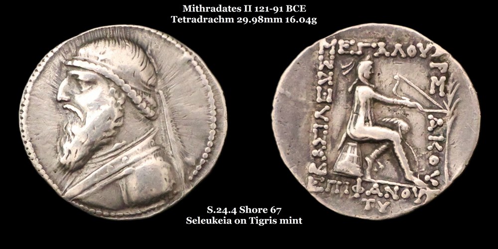 monnaies antiques moyen orient s 24 4 tetradrachme mithradates ii